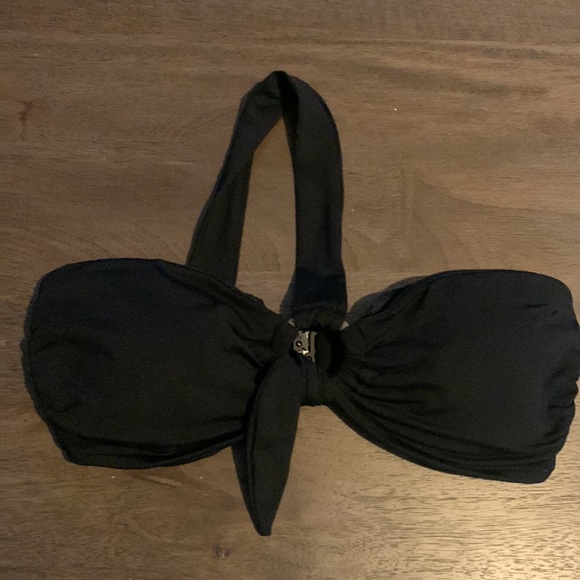 NWOT Seafolly Active Ring Front Bandeau Bikini Top black - Picture 11 of 13